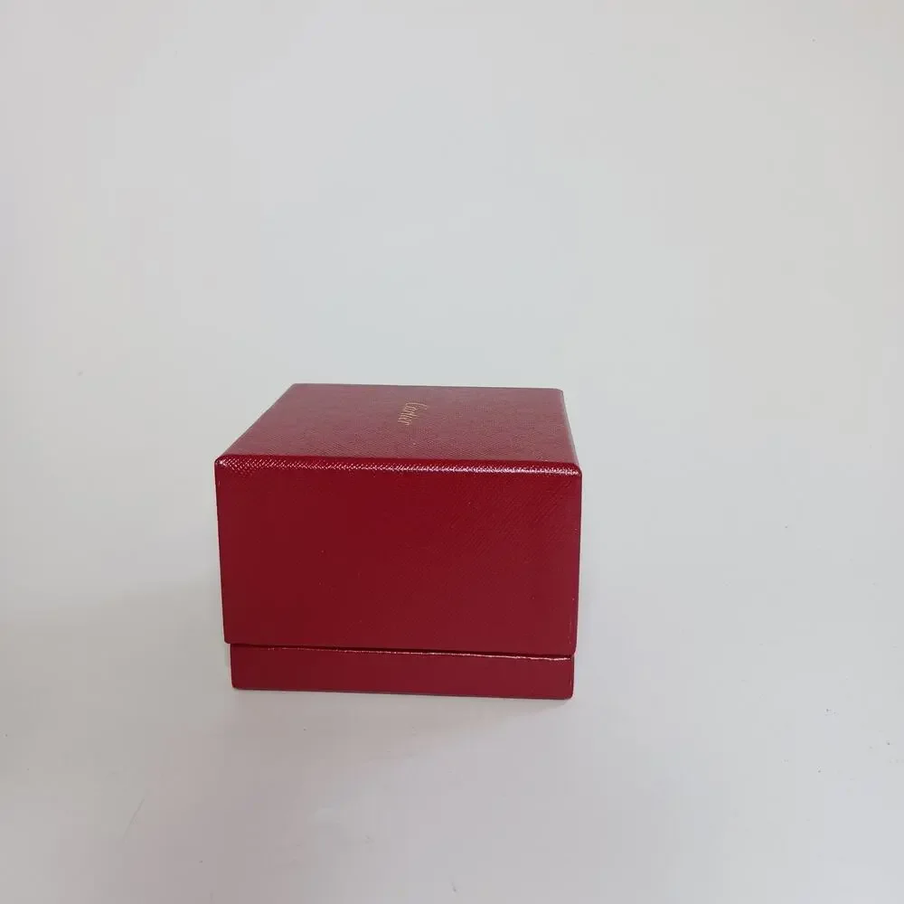 Cartier Empty Box maroon Red with gold script writing 3.25 x 3.5 x 2.5 inches